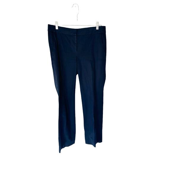 J.Crew Blue Business Office Career Cotton Blend Straight Leg Dress Pants Size 6‎ - Picture 1 of 11